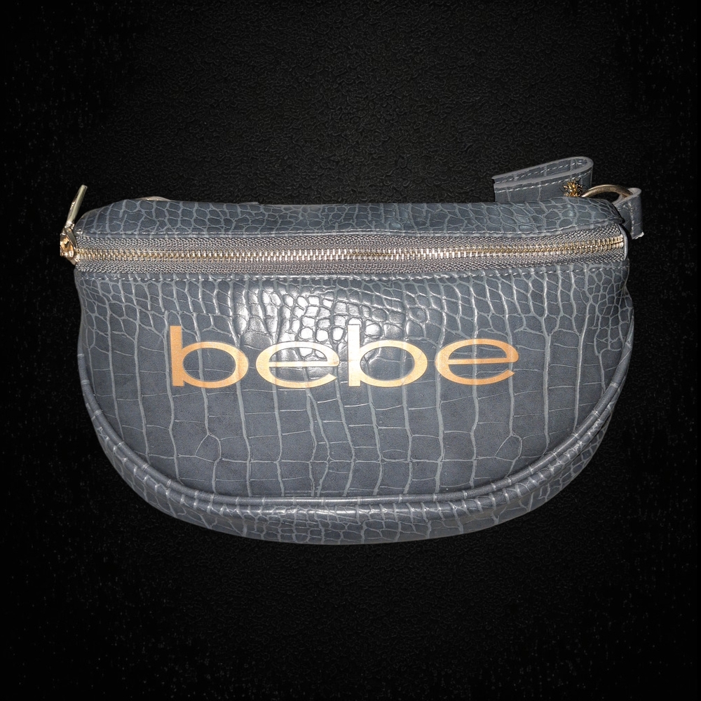Bebe Gray Crocodile-Embossed Women's Crossbody Bag NWT